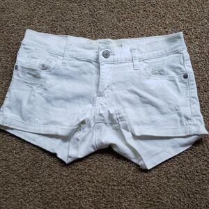 ABERCROMBIE & Fitch White LOWRISE Denim Jean Shorts